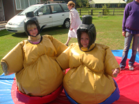 Aug 2010 - Alison Brayshaw - Ready to have fun sumo wrestling at Parish Tour Play Scheme